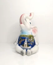 Kemer Yazılı Seramik Fil Biblo Masaüstü Süsü Obje Bereket 10364 - 1