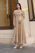 Aşkın Büyüsü Abiye Elbise 6054-Gold - 3