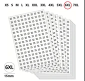 6XL-Mağaza Giysi, Beden Etiket Çapı-15mm Kendinden Yapışkanlı (300 adet) Yuvarlak Boyut Etiket thumbnail 1