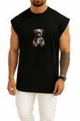 Oversize Oturan Cool Teddy Bear Göğüs Tasarımlı Atlet thumbnail 9
