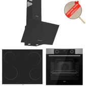 Ferre FryArt&FlowArt Marvento Vitroseramik Elektrikli 3'lü Siyah Ank. Set (D086 + MS263 + XE63MI) thumbnail 1