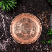 DMT Gaziantep  Bakır 25 cm Osmanlı El İşi Sunum Rustik tepsi Kına tepsisi 25 cm thumbnail 2