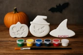 Ehobici Taş Boyama Seti Halloween Cadılar Bayramı 6 Renk Akrilik Boya 5ml + Fırça - 1