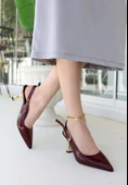 Zalin Bordo Rugan Topuklu Ayakkabı thumbnail 2