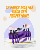Doğal Görünüm Sağlayan Yumuşak Kıllı 12 Parça Makyaj Fırça Seti Günlük ve Profesyonel Kullanıma Uygun thumbnail 1