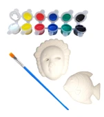 Hayal Sepeti MİNİ Seramik Boyama Seti Akrilik Boya Fırça 7x8cm - 1