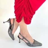 Sione Platin Cilt Topuklu Ayakkabı thumbnail 4