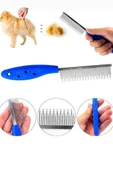 Kedi Köpek Tüy Açma Tarağı Kıtık Topak Açıcı Tarak Tüy Bakım Bit Pire Fırçası Demir Dişli Fırça thumbnail 2
