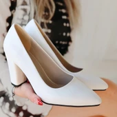 Giort Beyaz Cilt Topuklu Ayakkabı thumbnail 4