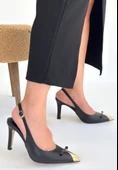 Joye Siyah Cilt Topuklu Ayakkabı thumbnail 3