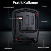 Dijital Basınç Göstergeli Oto Lastik Şişirme Pompası Hava Kompresörü thumbnail 6