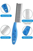 Kedi Köpek Tüy Açma Tarağı Kıtık Topak Açıcı Tarak Tüy Bakım Bit Pire Fırçası Demir Dişli Fırça thumbnail 3