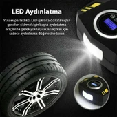 Dijital Basınç Göstergeli Oto Lastik Şişirme Pompası Hava Kompresörü thumbnail 5