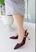 Zalin Bordo Rugan Topuklu Ayakkabı thumbnail 1
