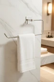 Krom Kare Topuzlu Solo Havluluk (Yapıştır/Vidala) Montajlı Metal Havlu Askısı, Şık & Dayanıklı thumbnail 1