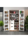 ZEYTUNHOME 165 Derece Açılabilir 2 Kapaklı, 3 Çekmeceli, Kavanoz Raflı Kiler ve Erzak Mutfak Dolabı - 2
