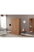 ZEYTUNHOME Moderno Trio 3 Kapaklı 2 Çekmeceli Gardırop – Şık ve Fonksiyonel Depolama Alanı - 2
