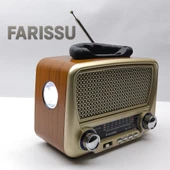 BK-330 Retro Güneş Enerjili (Solar) Radyo, Taşınabilir MP3 Oynatıcı, FM/AM/SW Radyo ve Fener - 5