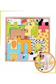 Renkli 15 Hayvanlı Geometrik Ahşap Puzzle thumbnail 1