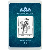 Neşeyi ve Zarafeti Yansıtan Bülbül Temalı Hediyeye Özel 5 Gram 999 Ayar Gümüş Külçesi-698 thumbnail 1