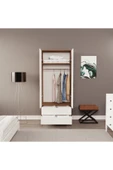 ZEYTUNHOME Moderno Mini 2 Kapaklı 2 Çekmeceli Gardırop – Kompakt Tasarım, Modern Görünüm - 3