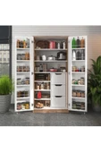 ZEYTUNHOME 165 Derece Açılabilir 2 Kapaklı, 3 Çekmeceli, Kavanoz Raflı Kiler ve Erzak Mutfak Dolabı - 1