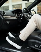 Pabucmarketi Bağcıklı İçi Kürklü Erkek Sneaker Bot SİYAH SÜET (BEYAZ TABAN) - 7