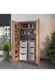 ZEYTUNHOME 90 Derece Açılabilir 2 Kapaklı, 6 Çekmeceli, Kavanoz Raflı Kiler ve Erzak Mutfak Dolabı - 1