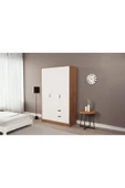 ZEYTUNHOME Moderno Trio 3 Kapaklı 2 Çekmeceli Gardırop – Şık ve Fonksiyonel Depolama Alanı - 2