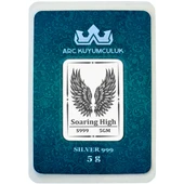 Gökyüzünü Andıran Kanat Temalı Hediyeye Özel 5 Gram 999 Ayar Gümüş Külçesi-702 thumbnail 1