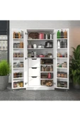 ZEYTUNHOME 165 Derece Açılabilir 2 Kapaklı, 3 Çekmeceli, Kavanoz Raflı Kiler ve Erzak Mutfak Dolabı - 1