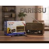 BK-340 Solar Şarjlı Retro Görünümlü AM/FM/SW 3 Bant Dünya Radyosu ve MP3 Çalar - Kahve/Bronz - 5
