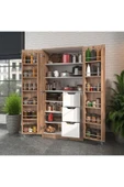 ZEYTUNHOME 165 Derece Açılabilir 2 Kapaklı, 3 Çekmeceli, Kavanoz Raflı Kiler ve Erzak Mutfak Dolabı - 2