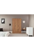 ZEYTUNHOME Moderno Trio 3 Kapaklı 2 Çekmeceli Gardırop – Şık ve Fonksiyonel Depolama Alanı - 1