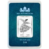 Kutsal Dua ve Maneviyatı Yansıtan Mevlana Temalı Hediyeye Özel 5 Gram 999 Ayar Gümüş Külçesi-697 thumbnail 1