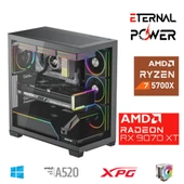 ETERNAL POWER RYZEN 7 5700X 32G DDR4 1TB M.2 RX9070XT A520 T750W thumbnail 1