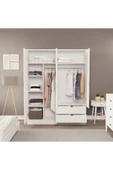 ZEYTUNHOME Moderno XL 4 Kapaklı 2 Çekmeceli Gardırop – Geniş Aileler İçin Şık Çözüm - 3