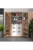 ZEYTUNHOME 165 Derece Açılabilir 2 Kapaklı, 6 Çekmeceli, Kavanoz Raflı Kiler ve Erzak Mutfak Dolabı - 1