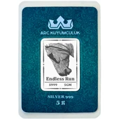 Zarif At Temalı 999 Ayar Gümüş ile Tasarlanmış Hediyeye Özel 5 Gram Gümüş Külçesi-701 thumbnail 1