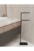 AJU Havluluk Kağıt Havlu Askısı Siyah Metal Malzeme Kurulum Gerektirmez Devrilmez Banyo Düzenleyici - 4