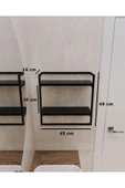 AJU Havluluk 2 Katlı Duvara Monte Raf Aksesuarlık Şal Askılığı Banyo Mutfak Düzenleyici Çok Amaçlı Raf - 7
