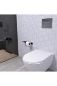 AJU Tuvalet Kağıtlığı, Modern Metal Rulo Tuvalet Kağıdı Tutucu, Banyo Aksesuarları, Rafı, Düzenleyici - 4