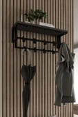 AJU Raflı Metal Duvar Askılığı – Modern Ceket, Mont, Havlu ve Şemsiye Askısı - 2