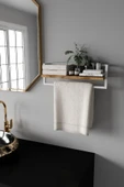 AJU Havluluk Banyo Rafı Havlu Askısı Şal Aksesuar Bakım Ürünleri Banyo Mutfak Düzenleyici Baharatlık Raf - 4