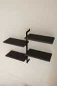 AJU 4 Katlı Duvar Rafı Metal Çerçeveli Dekoratif Kitaplık ve Raf Ünitesi Modern ve Minimalist Tasarım - 7