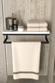 AJU Havluluk Duvara Monte Raf Aksesuarlık Şal Askılığı Ev Banyo Mutfak Düzenleyici Çok Amaçlı Raf - 1
