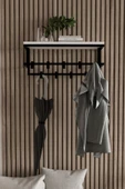 AJU Raflı Metal Duvar Askılığı – Modern Ceket, Mont, Havlu ve Şemsiye Askısı thumbnail 1