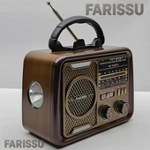 BK-7080BTS Nostaljik Görünümlü, Solar Şarjlı, USB/TF Kart/Bluetooth Müzik Çalar ve Fener - 7