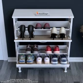 Modilayn UMAY Antre Hol 72x 90x 26 cm’ lik 2 Düşer Kapak 4 Raf Göz Bölmeli Ayakkabılık thumbnail 5