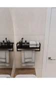 AJU Havluluk Banyo Rafı Sabunluk Şal Askılığı Havlu Askısı Banyo Mutfak Düzenleyici Çok Amaçlı Raf - 2